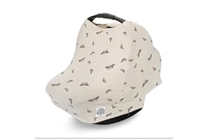 PARKER BABY CO. Parker Baby 4 in 1 Car Seat Cover for Girls and Boys - Stretchy Carseat Canopy, Nursing Cover, Grocery Cart Cover, High Chair Cover - "Butterfly"
