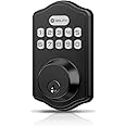 Solity Smart Digital Electronic Deadbolt Door Lock, Keyless Entry, Auto Lock, 100 Custom Codes, Easy Installation, Keypad for Front & Back Door, Residential & Commercial, AT1, Matte Black