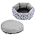 Akarden Round Dog Cat Bed, Soft Plush Pet Cushion, Anti-Slip Machine Washable Self-Warming Pet Bed Improved Sleep and Joint-Relief for Cats Small Medium (20.5, Grey)