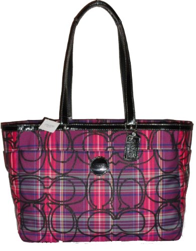 coach plaid tote