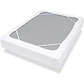 Box Spring Cover Queen Size with Smooth and Elastic Woven Material, Only Covers Sides, Alternates for Bed Skirt, Wrinkle & Fa