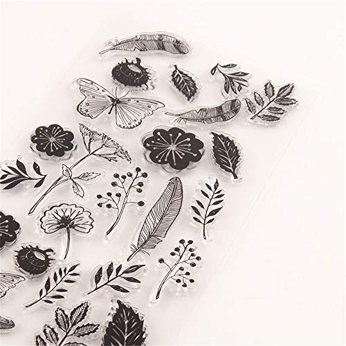 Dandelion Flowers Leaves Butterfly Stamp Rubber Clear Stamp/Seal Scrapbook/Photo Album Decorative Card Making Clear Stamps