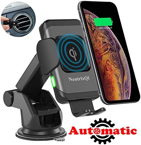 Wireless Car Charger Mount, Lenture 10W Auto Clamp 2 in 1 Qi Fast Charger Car Mount Air Vent &Dashboard Phone Holder for iPhone Xs Max/XR/Xs/X/8 Plus, Samsung Galaxy S9 Plus/S8/S8 Plus