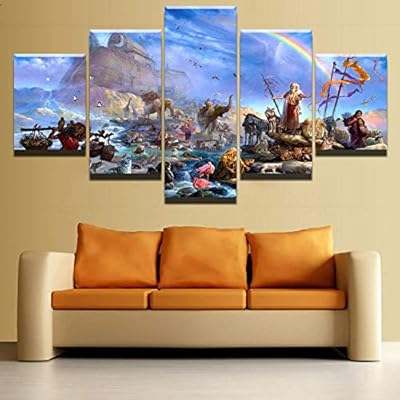 Zdlyy 5 Piece Canvas Painting Home Decor Modern Wall Art Hd Print