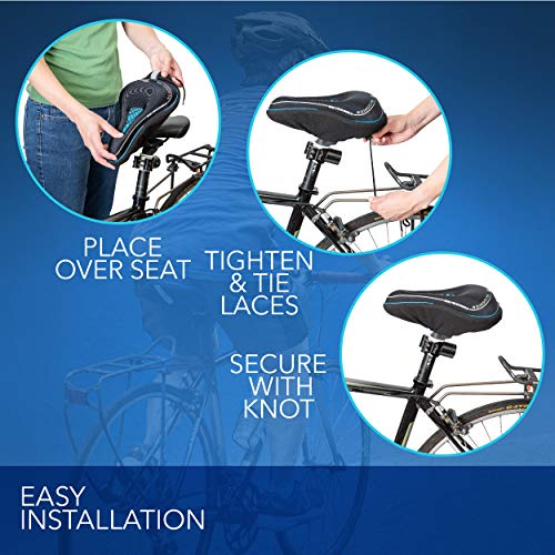 image for Plush Rides Bicycle Gel Seat Cushion Cover, Extra Soft Dismounting Sil