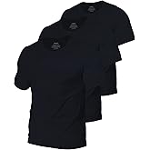 Comfneat Men's 3-Pack Stretchy Undershirts Crew Neck Long Back Hem T-Shirts