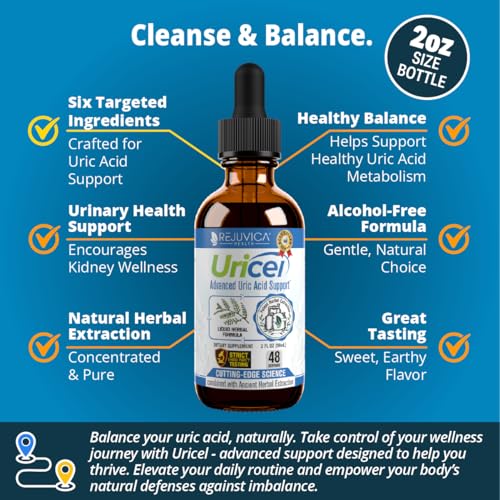Uricel - Advanced Uric Acid Support & Cleanse Supplement - Liquid Delivery for Better Absorption - Tart Cherry, Chanca Piedra, Celery Seed, Turmeric & More!