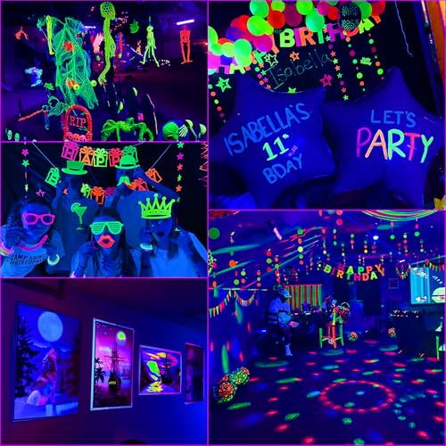 UV LED Black Light 45W,LED Black Light Bar with Plug and Switch,IP66 Waterproof,Blacklight Bar for Body Colours,Glow Party,Fluorescent Poster,Halloween Decorations