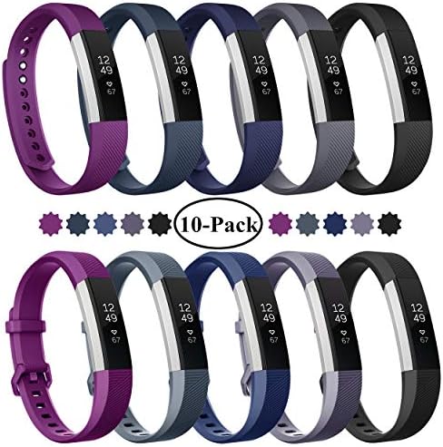 Fundro Replacement Bands Compatible with Alta and Alta HR, Newest Sport Strap Wristband with Secure Buckle๏ผ10 Pack๏ผ