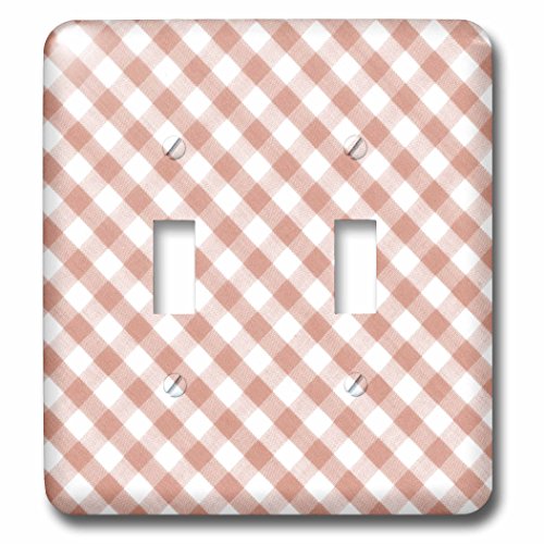 3dRose lsp_113026_2 Brown and White Gingham Pattern Traditional Checkered Rusti…