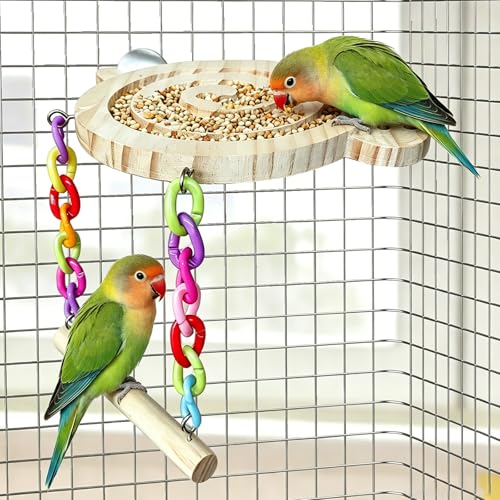 Parakeet Toys, Foraging Toys for Birds with Swing,Help Parakeet Eat Slowly to Prevent Bloating or Choking,Puzzle Bird Toys. at Amazon