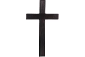 Black Wooden Cross Wall Hanging Decoration Christian Wall Cross for Home Decor Religious 11 Inch Synthetic Material