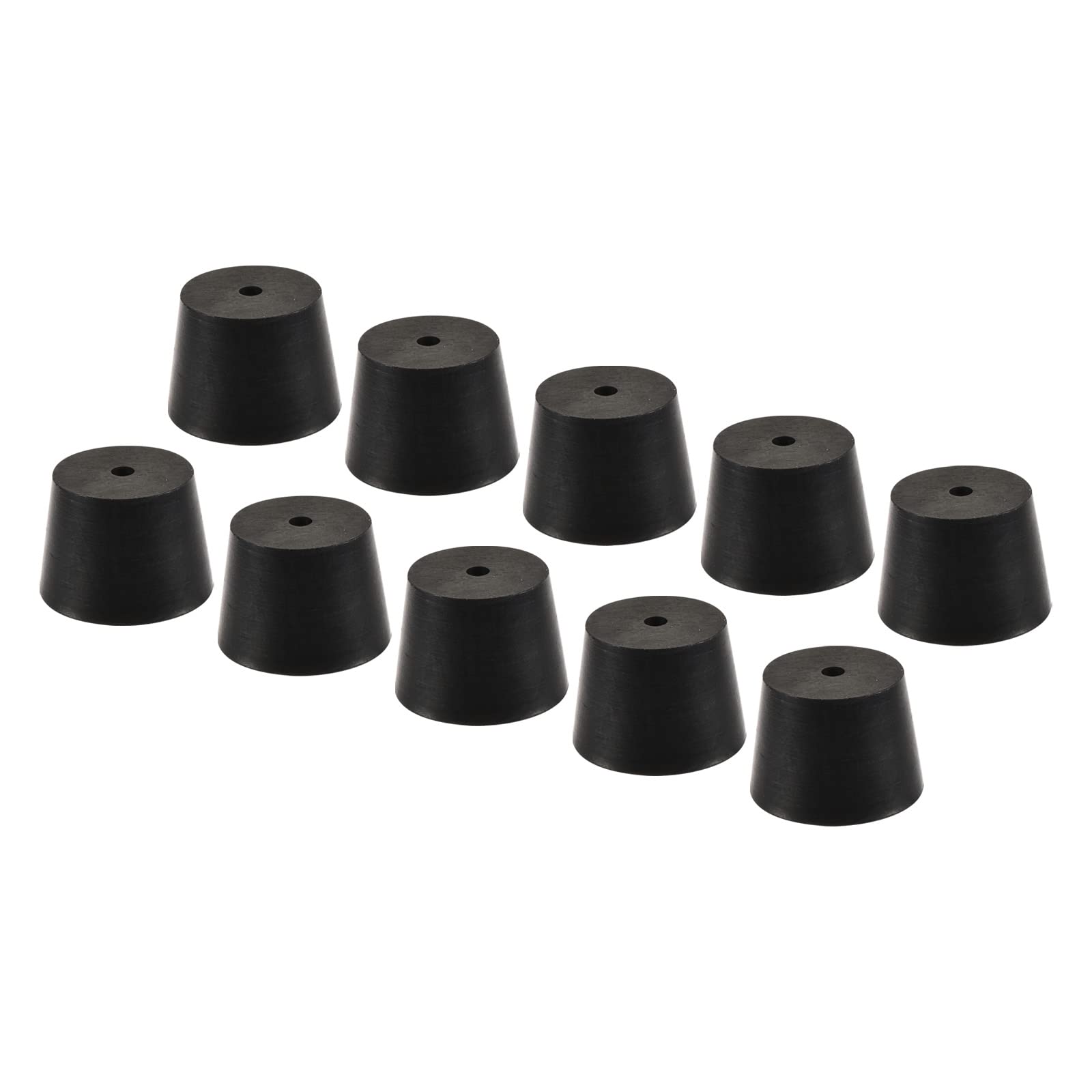 YOKIVE 10Pcs Rubber Stoppers with Hole, Tapered Plugs with High-temperature Resistance | Protect Hole, Great for Lab Industry (Black, 30mm to 37mm)