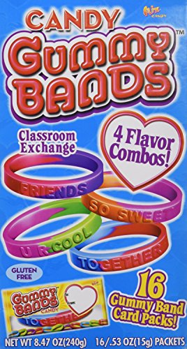 Candy Gummy Bands Wristbands and Valentines - 16/.53oz packets
