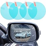 4 PCS Snowproof Rainproof Car Rear view Mirror Film, Foseal Drive Safely HD Clear Anti-Fog Nano Coating waterproof Films Anti-scratch Protector for SUV Car Mirrors Side Windows, Round (3.74