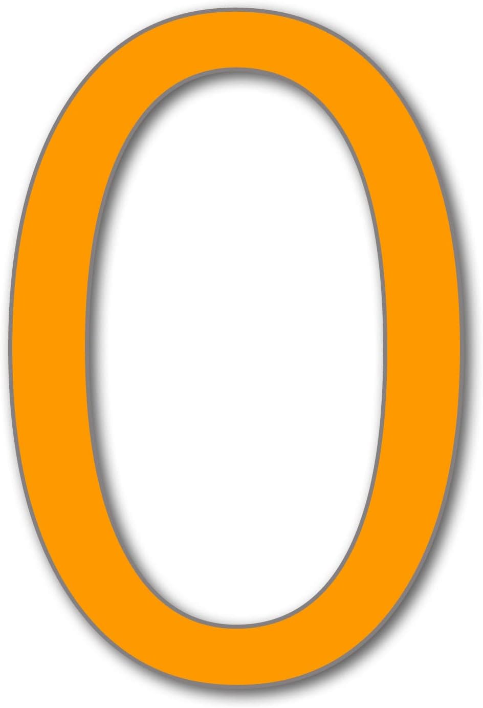 Address Signs - JustHouseSigns House Number 0 Futura Door Numbers in 3 Sizes (15, 20, 25cm / 5.9, 7.8, 9.8in) Modern Floating House Number Acrylic incl. Fixings Easy Seen, Colour:Orange, Size:25cm / 9.8'' / 250mm