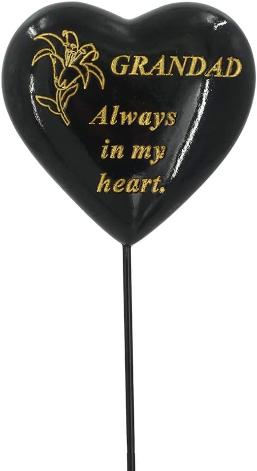 AngraveMemorials Grandad Lily Flower Memorial Stick Graveside Plaque 32cm