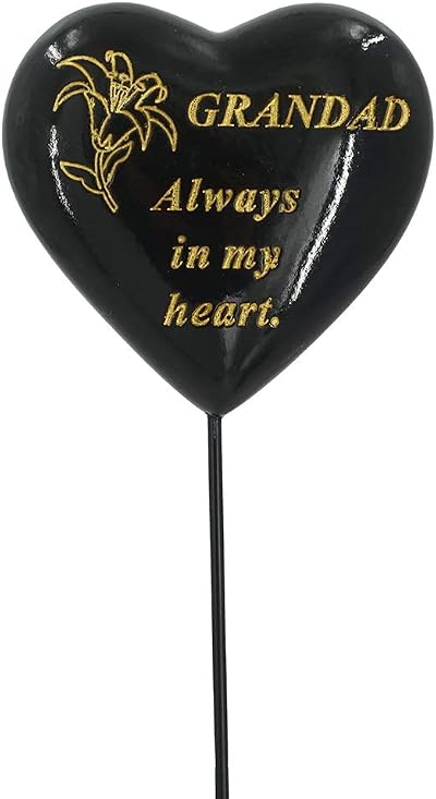 AngraveMemorials Grandad Lily Flower Memorial Stick Graveside Plaque 32cm