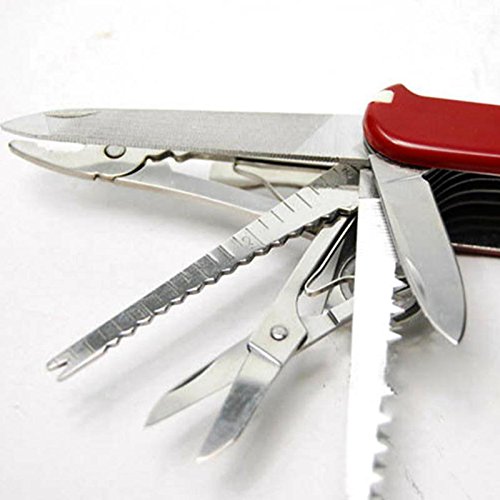 Ducomi® Coltello 17 in 1 Multiuso Pieghevole da Campeggio - Coltellino Sopravvivenza da Tasca 17 Utensili in 1 - Lunghezza 91 mm - Non Victorinox - Alternativa di alta qualità Soddisfatto o rimborsato