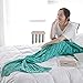 yashidali Wearable Mermaid Tail Blanket Crochet, All Seasons Warm Knitted Bed Blankets Sofa Living Room Quilt for Kids and Adults, Fish-Scales Pattern, 76.8