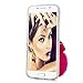 Bling Galaxy S6 Case - Mavis's Diary Pink Mirror Soft TPU Design 3D Handmade Lovely Hot Pink Bow with Cute Fluff Ball Bling Crystal Shiny Diamonds Clear Cover for Samsung Galaxy S6 (Non-Edge)