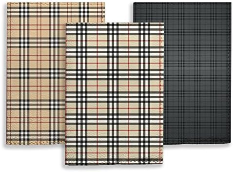 Classic checkered passport covers luxury stylish travel holder eco leather case