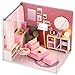 CUTEBEE Dollhouse Miniature with Furniture, DIY Dollhouse Kit Plus Dust Proof and Music Movement, 1:24 Scale Creative Room Idea (Happy Time)