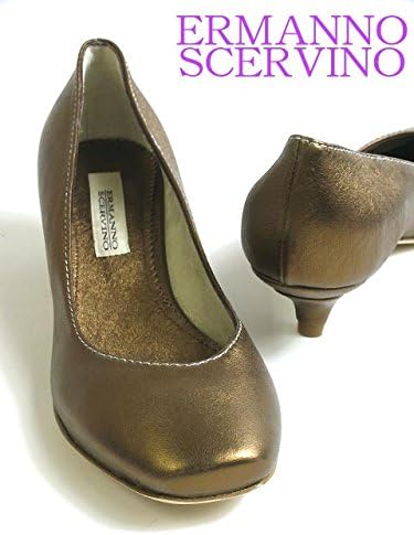 Amazon Ermanno Scervino エルマンノ シェルヴィーノ パンプスeuサイズ 36 23 0cm 23 5cmプレーントゥブロンズ 0シャイニー メタリックレザー インポート 美脚パンプス スリッポンレディース靴 Erm001sc027 Blo 36 パンプス