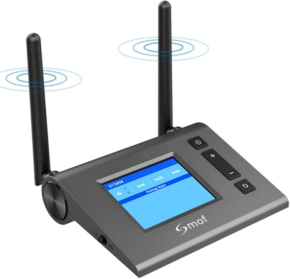 Bluetooth Transmitter& Receiver-LED Visual Bluetooth Receiver, Dual Link Bluetooth Audio Transmitter for TV/Home Stereo/PC, Long Range Bluetooth Stereo Receiver: Home Audio & Theater