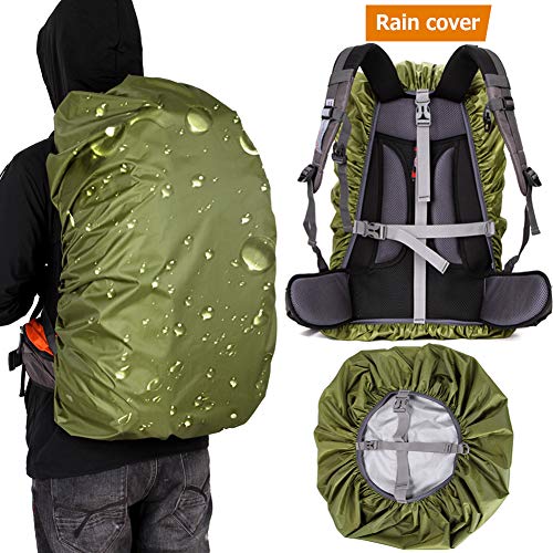 Loowoko Waterproof Backpack Rain Cover for (25-90L), Upgraded Anti-Slip Cross Buckle Strap & Rainproof Storage Pouch, for Hiking, Camping, Traveling, Cycling, Outdoor Activities