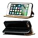 JISONCASE iPhone 7 Case Cover, iPhone 8 Vintage PU Leather Stand Case Magnetic Flip Book Design Phone Cover for iPhone 7/iPhone 8 Black JS-IP7-06M10