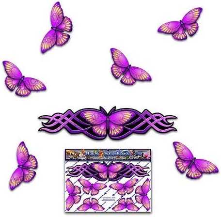 JAS Stickers® BUTTERFLY ANIMAL CAR DECAL - Pink Small Vinyl Stickers Pack For Laptop Bicycle Jetski Caravan - ST021PK_1