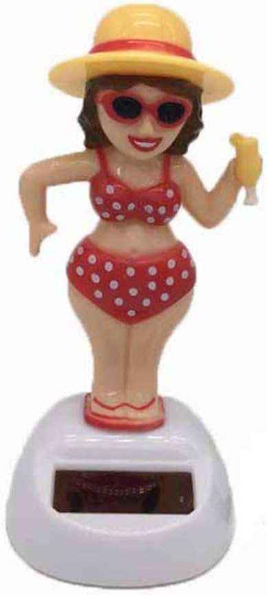 AKDSteel Solar Powered Vehicle Car Ornament Girls Bikini Beach Beauty Doll Creative Decoration -for auto