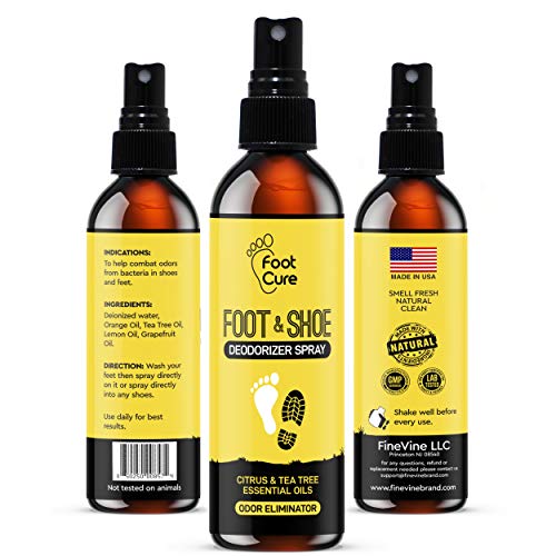 All Natural Tea Tree Oil & Citrus Shoe Deodorizer| Shoe Spray Eliminates Odor Causing Germs Leaving You Fresh| Shoe Spray Deodorizer Made in USA| Foot Spray for All Shoe Types| Foot Deodorant Spray