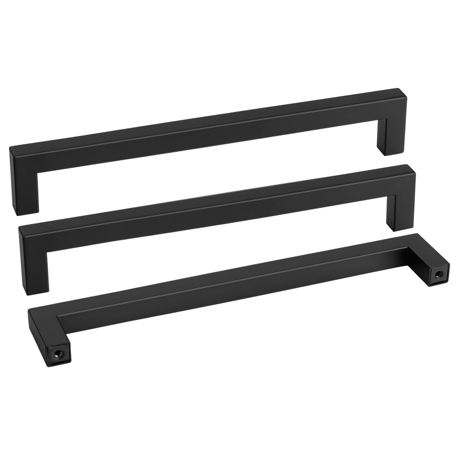 Photo 1 of Goldenwarm 10 Pack Black Square Bar Cabinet Pull Drawer Handle Stainless Steel Modern Hardware for Kitchen and Bathroom Cabinets Cupboard,Center to Center 11-1/3in(288mm) Black Drawer Handles