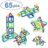 Ranphykx Magnetic Blocks, 65 Piece Magnetic Building Blocks Set Magnetic Tiles Educational Toys for Kids