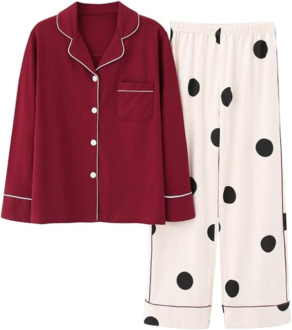 Amazon パジャマ レディース 長袖 綿 春秋 ルームウェア 女性 前開き かわいい 部屋着 上下セット 柔らかい 快適 通気性 通年利用 大きいサイズ パジャマ ルームウェアセット 通販