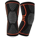 Knee Brace Knee Support, Compression Knee Sleeve (Pair) for Meniscus Tear, ACL, MCL Running & Arthritis, Best Neoprene Stabilizer Wrap for Crossfit, Squats & Workouts - for Men & Women