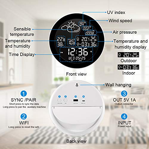 Delicacy WiFi Smart Weather Stations,Wireless Indoor Outdoor Digital Thermometer Hygrometer with Remote Sensor, Temperature Humidity Monitor and Alerts & Data Storage for Home, Greenhouse, Cellar