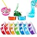 Augshy 40 Pack Small Slime Containers With Lids, Hawaiian Shaved Ice Mold Jello Shot Cups Condiment Containers Plastic Portion Cups with Lids for Salad Dressing Food Storage Containers (2 oz)