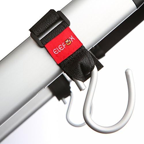 Heavy Duty Stroller Metal Hook with Velcro Strap, 2 Pack