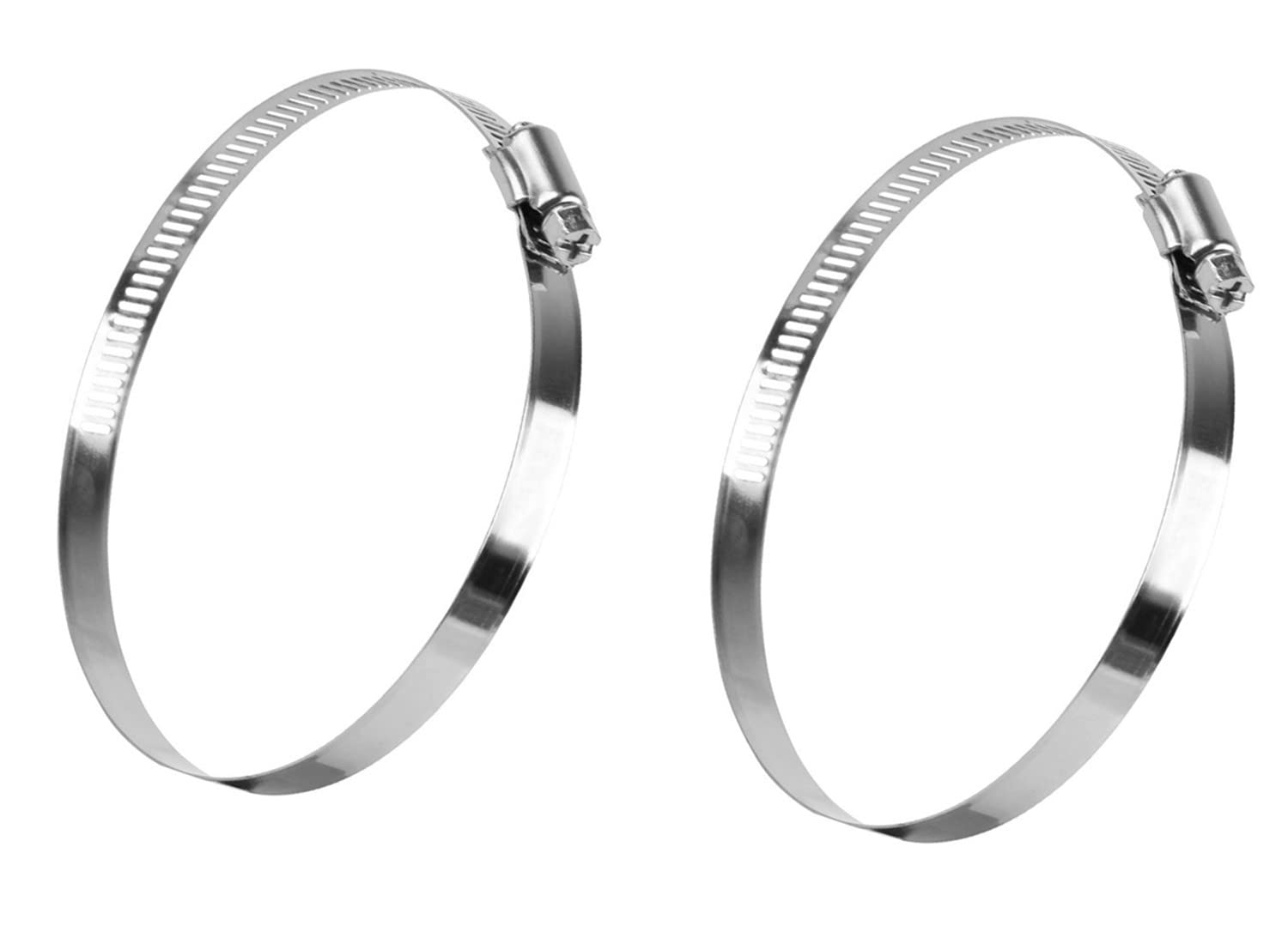 EVERMARKET 4 Inch Duct Clamp, Stainless Steel Large Hose Clamp Adjustable Diameter 91-114mm Worm Drive Clamp for Plumbing Dryer Vent for Automotive Mechanical Agriculture, 2 Pack