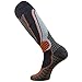 Pure Athlete High Performance Wool Ski Socks - Thermal Warm Merino Wool OTC Sock, Men Women (1 Pair - Black/Grey/Orange, Medium)