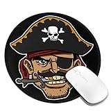 Coo-L Pirates Black Round Mouse Pad Non-Slip Mouse