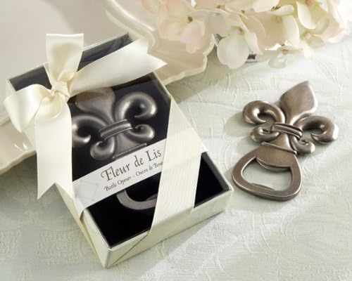 Fleur de Lis Pewter-Finish Bottle Opener (Set of 12) - Party Favors