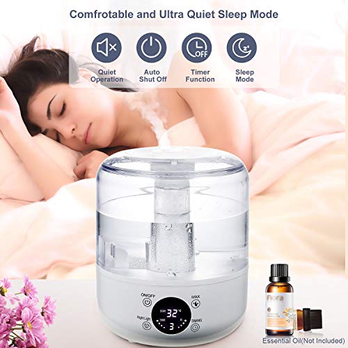 Umidificatore Ambiente Ultrasuoni, Tikitaka 3L Umidificatore e Telecomando, Umidificatore Ultrasuoni Silenzioso Modalità di Umidità Costante, Timer, 3 Nebbia Regolabile per Casa, Ufficio, Yoga, ECC