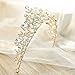 Yean Wedding Crown Bridal Tiaras with Earrings Headband for Women and Girls (Gold)
