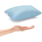 Pro Goleem Small Pillow, 11"x7"x2.5"(Blue) | Soft for Travel&amp; Camping, Kids Sleeping with Name Tag, Mini Tiny Pillow for Office Car Air Nap Neck Lumbar Knee Rest Pillows