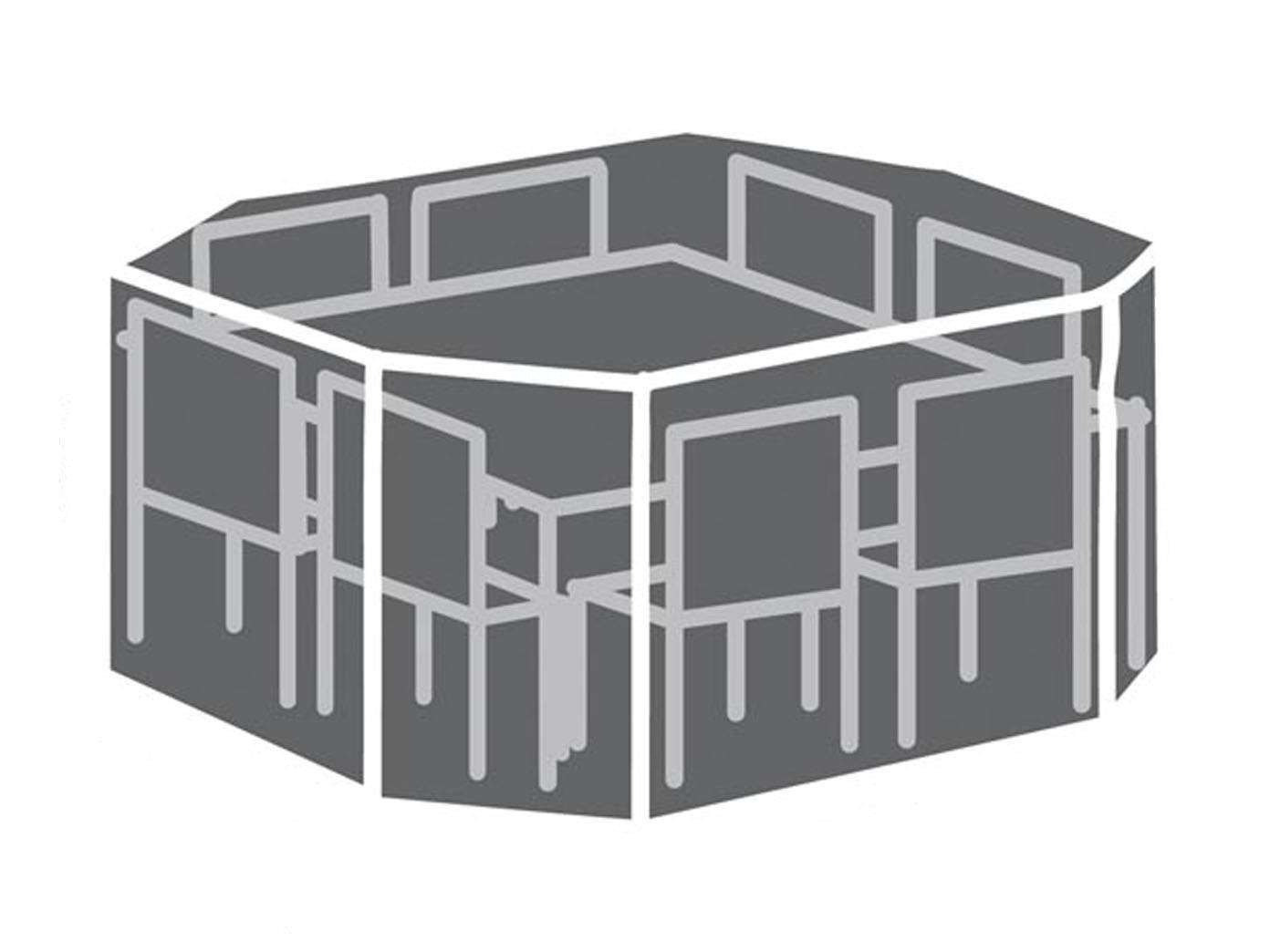 Perel Garden OCGS08 Case For Square Lounge Set, Black, 220 x 220 x 95 cm