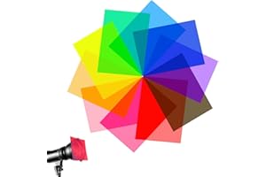 ANTFEES 10pcs Color Correction Light Gel Filters, Transparent Color Film Plastic Sheets for LED Lighting/Studio/Video/Film/Photo/Diffuser 11.7 by 8.3 Inches, 10 Colors